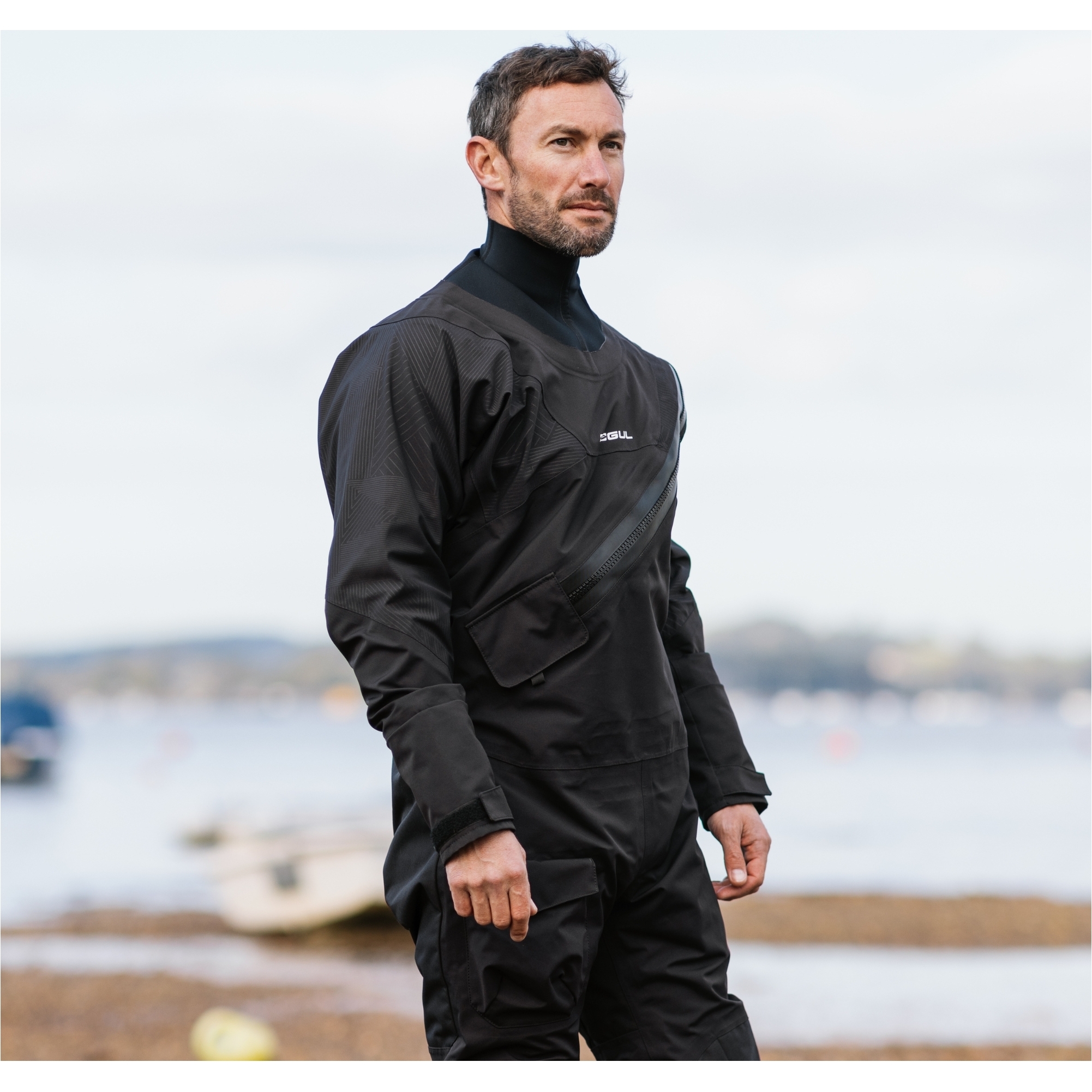 2025 Gul Mens Dartmouth Eclip Zip Drysuit GM0378-B9 - Black